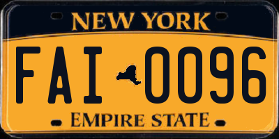 NY license plate FAI0096
