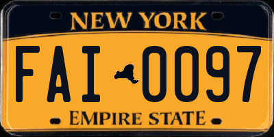 NY license plate FAI0097