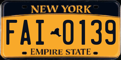 NY license plate FAI0139