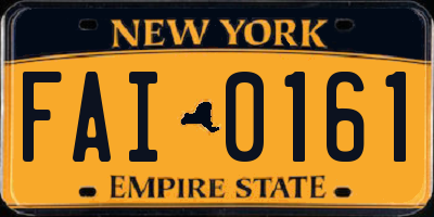 NY license plate FAI0161