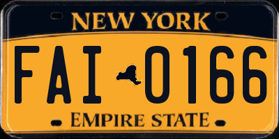 NY license plate FAI0166