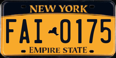 NY license plate FAI0175