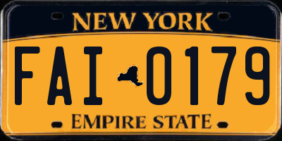 NY license plate FAI0179