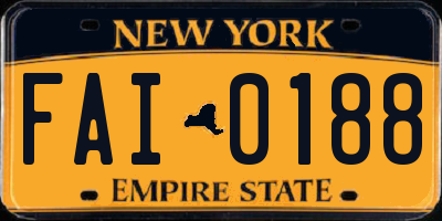 NY license plate FAI0188