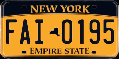 NY license plate FAI0195