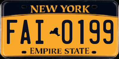 NY license plate FAI0199