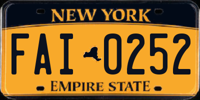 NY license plate FAI0252
