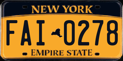 NY license plate FAI0278