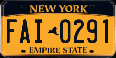 NY license plate FAI0291