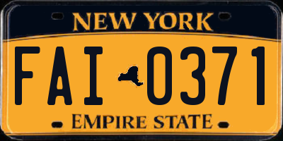 NY license plate FAI0371