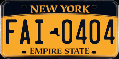 NY license plate FAI0404