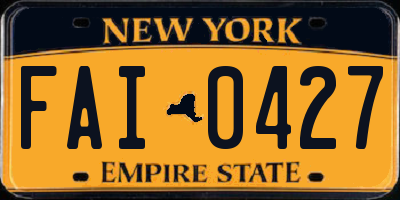 NY license plate FAI0427