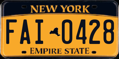 NY license plate FAI0428