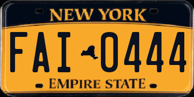 NY license plate FAI0444