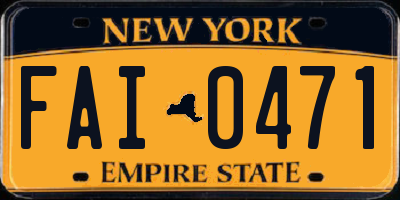 NY license plate FAI0471