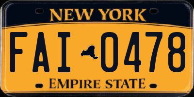 NY license plate FAI0478