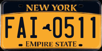 NY license plate FAI0511
