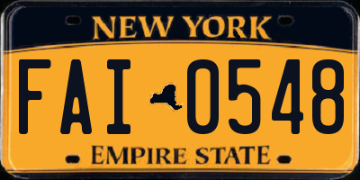 NY license plate FAI0548