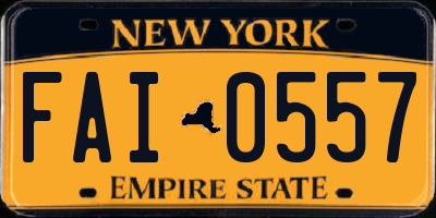 NY license plate FAI0557
