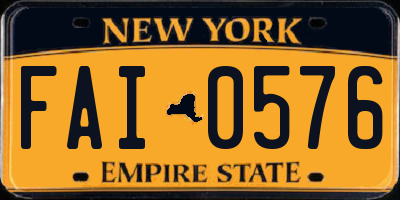 NY license plate FAI0576