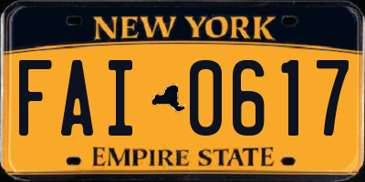 NY license plate FAI0617
