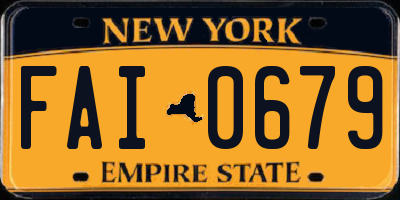 NY license plate FAI0679