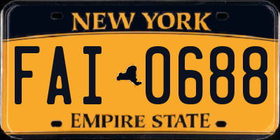 NY license plate FAI0688