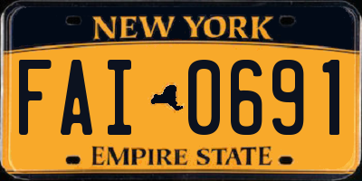 NY license plate FAI0691