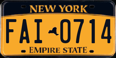 NY license plate FAI0714