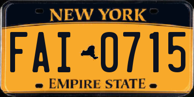 NY license plate FAI0715