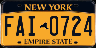 NY license plate FAI0724