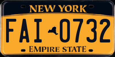NY license plate FAI0732