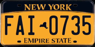 NY license plate FAI0735