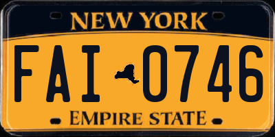 NY license plate FAI0746