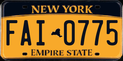 NY license plate FAI0775