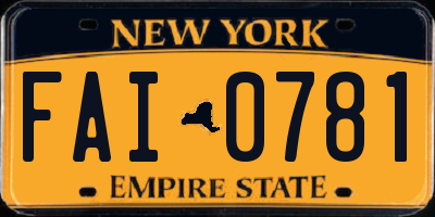 NY license plate FAI0781