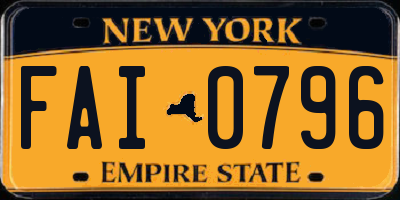 NY license plate FAI0796