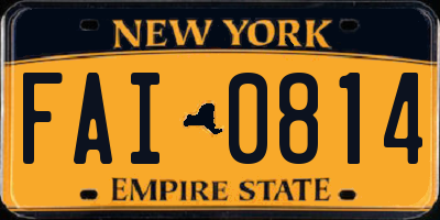 NY license plate FAI0814