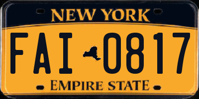 NY license plate FAI0817