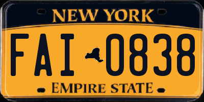NY license plate FAI0838