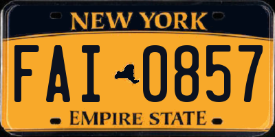 NY license plate FAI0857