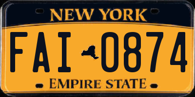 NY license plate FAI0874
