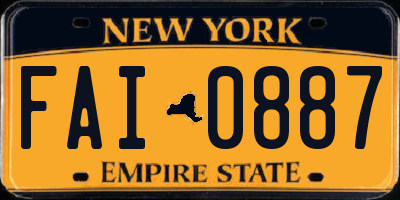 NY license plate FAI0887
