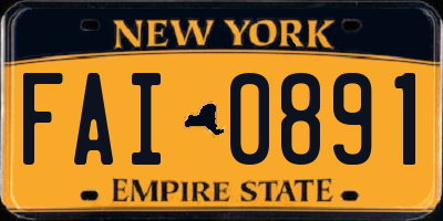 NY license plate FAI0891