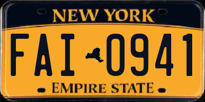 NY license plate FAI0941