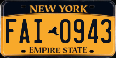 NY license plate FAI0943