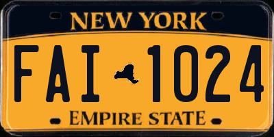 NY license plate FAI1024