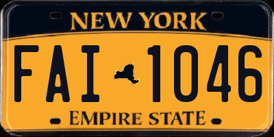 NY license plate FAI1046