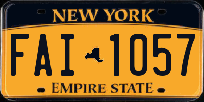 NY license plate FAI1057