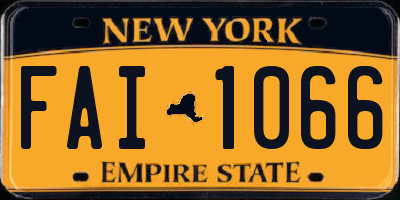 NY license plate FAI1066